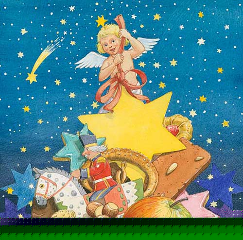 Illustration Engel mit Weihnachtsgebäck
