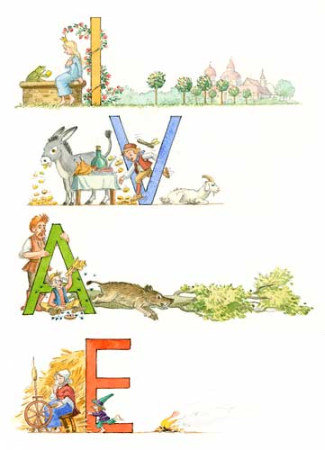  illustration Anfangsbuchstaben von Märchen 