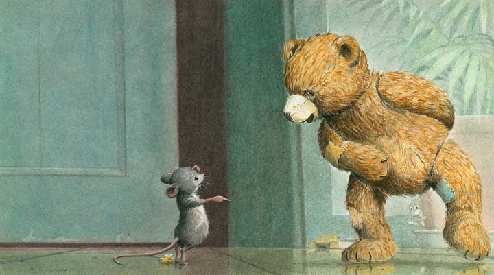 alter Teddy und Maus, Kinderbuchillustration