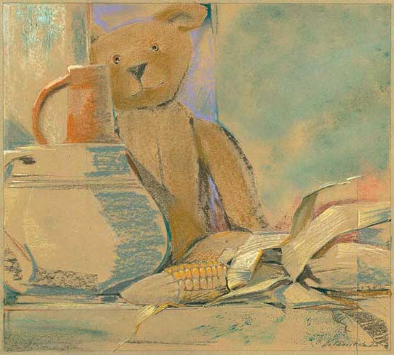 Teddy Washable, Pastell Illustration