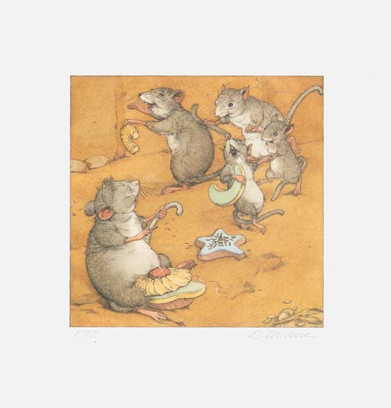 Kinderbuchillustration Mäusefest, Aquarell