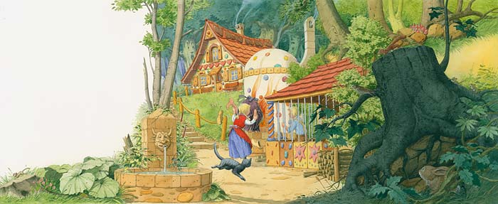 Bilderbuch Illustration Hänsel und Gretel, Aquarell