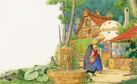 Bilderbuch Illustration Hänsel und Gretel, Aquarell